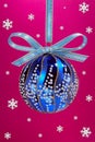 Christmas bulb with snoweflakes. Royalty Free Stock Photo