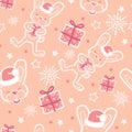 Christmas bunny with gifts seamless pattern Royalty Free Stock Photo