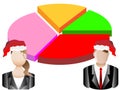 Christmas Business Chart and Avatars Illustration Royalty Free Stock Photo