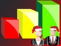 Christmas Business Chart and Avatars Illustration Royalty Free Stock Photo