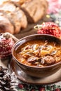 Christmas cabbage soup, a traditional Eastern European Christmas dish Royalty Free Stock Photo