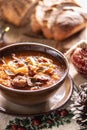 Christmas cabbage soup, a traditional Eastern European Christmas dish Royalty Free Stock Photo