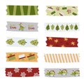 Christmas cacti washi tapes collection Royalty Free Stock Photo