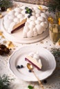 Christmas Cake Or French Christmas Cake call `BÃÂ»che de NoÃÂ«l` in France Royalty Free Stock Photo