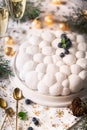 Christmas Cake Or French Christmas Cake call `BÃÂ»che de NoÃÂ«l` in France Royalty Free Stock Photo