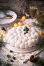 Christmas Cake Or French Christmas Cake call `BÃÂ»che de NoÃÂ«l` in France Royalty Free Stock Photo