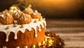 christmas cake , gingerbread , background christmas cakes decoration, Generative AI