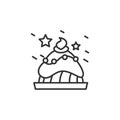 Christmas cake line icon. Dessert. Editeble vector illustration Royalty Free Stock Photo