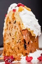 Christmas cake slice closeup Royalty Free Stock Photo