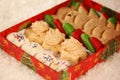 Christmas cakes assorted on a plate