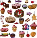 The Christmas cakes and cockies Royalty Free Stock Photo