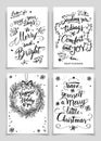 Christmas calligraphy greeting cards set