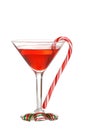 Christmas candies with a red martini Royalty Free Stock Photo