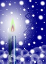 Christmas candle, Christmas greeting card, colors, Christmas magic, isolated. Royalty Free Stock Photo