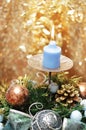 Christmas candle blue