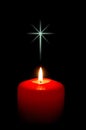 Christmas Candle with Cross Royalty Free Stock Photo