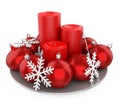 Christmas Candle Decoration Isolated Royalty Free Stock Photo