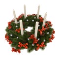 Christmas Candle Decoration Isolated Royalty Free Stock Photo