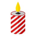 Christmas Candle Flat Icon Isolated on White