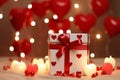 christmas candle and heart christmas candles and heart red christmas candle Royalty Free Stock Photo