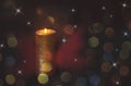 Christmas candle lights. Dark background for text Royalty Free Stock Photo