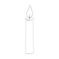 Christmas candle outline for christmas design isolated on white