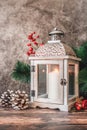 Christmas candle putted inside a cave for the festival Royalty Free Stock Photo