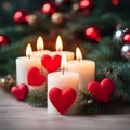 christmas candle and red heart