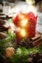 Christmas candle. Selective focus. Royalty Free Stock Photo