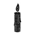 Christmas candle single icon in black style for design.Christmas vector symbol stock illustration web.