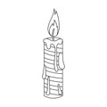 Christmas candle single icon in outline style for design.Christmas vector symbol stock illustration web.