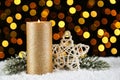 Christmas candle with star Royalty Free Stock Photo