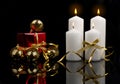 Christmas candle table setting Royalty Free Stock Photo