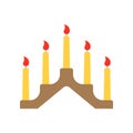 Christmas candles bridge or arch icon. Xmas holidays candles for window decoration. Vector illustration. Royalty Free Stock Photo