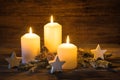 Bright shining Christmas Candles Decoration. Royalty Free Stock Photo