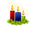 Christmas Candles and Holly Royalty Free Stock Photo