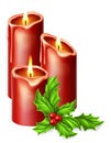 Christmas Candles and Holly Royalty Free Stock Photo