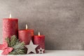 Christmas candles and lights. Christmas background. Royalty Free Stock Photo