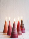 Christmas candles and lights. Christmas background. Royalty Free Stock Photo