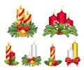 Christmas candles set, celebration and light decoration