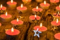 Christmas candles with star shape decoration Royalty Free Stock Photo