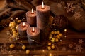 Christmas candles still life Royalty Free Stock Photo