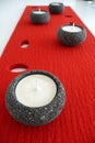 Christmas candles table decoration Royalty Free Stock Photo