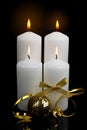 Christmas candles table setting Royalty Free Stock Photo