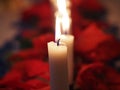 Christmas candles on the table Royalty Free Stock Photo