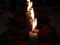 Christmas candles on the table Royalty Free Stock Photo