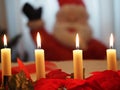 Christmas candles on the table Royalty Free Stock Photo