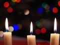 Christmas candles on the table Royalty Free Stock Photo