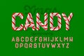Christmas candy cane font Royalty Free Stock Photo