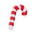 Christmas candy cane isolated. Christmas stick. Traditional xmas candy with red and white stripes. Santa caramel cane